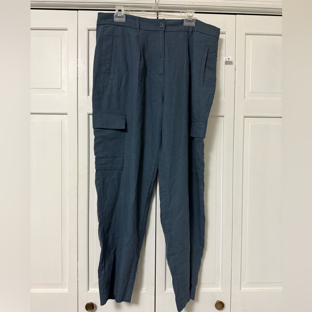 NWT Old Navy Extra High Rise Taylor Straight Trouser Linen Java Trench Large - Picture 1 of 9